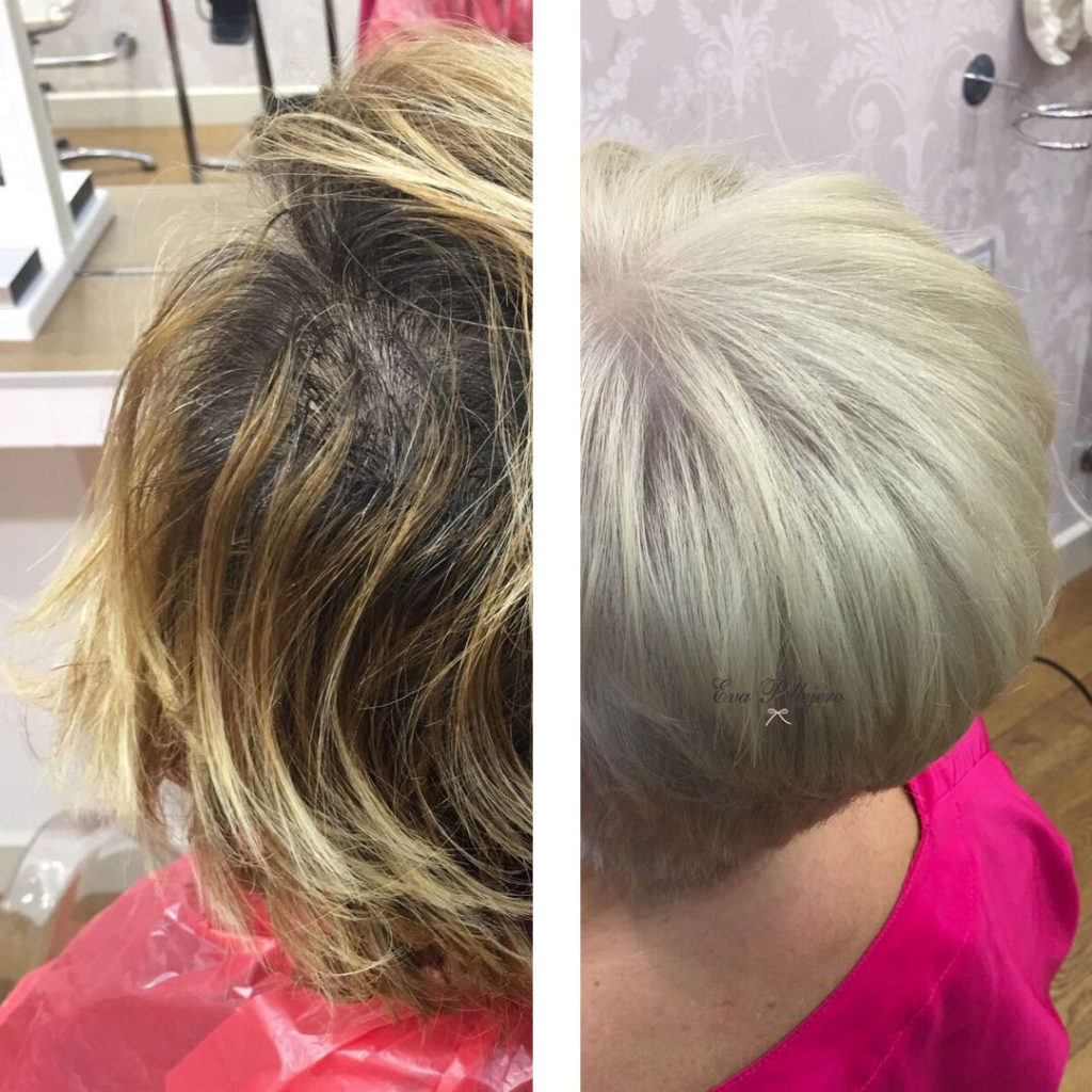 cambio de look pixie rubio platino zaragoza eva pellejero peluqueria